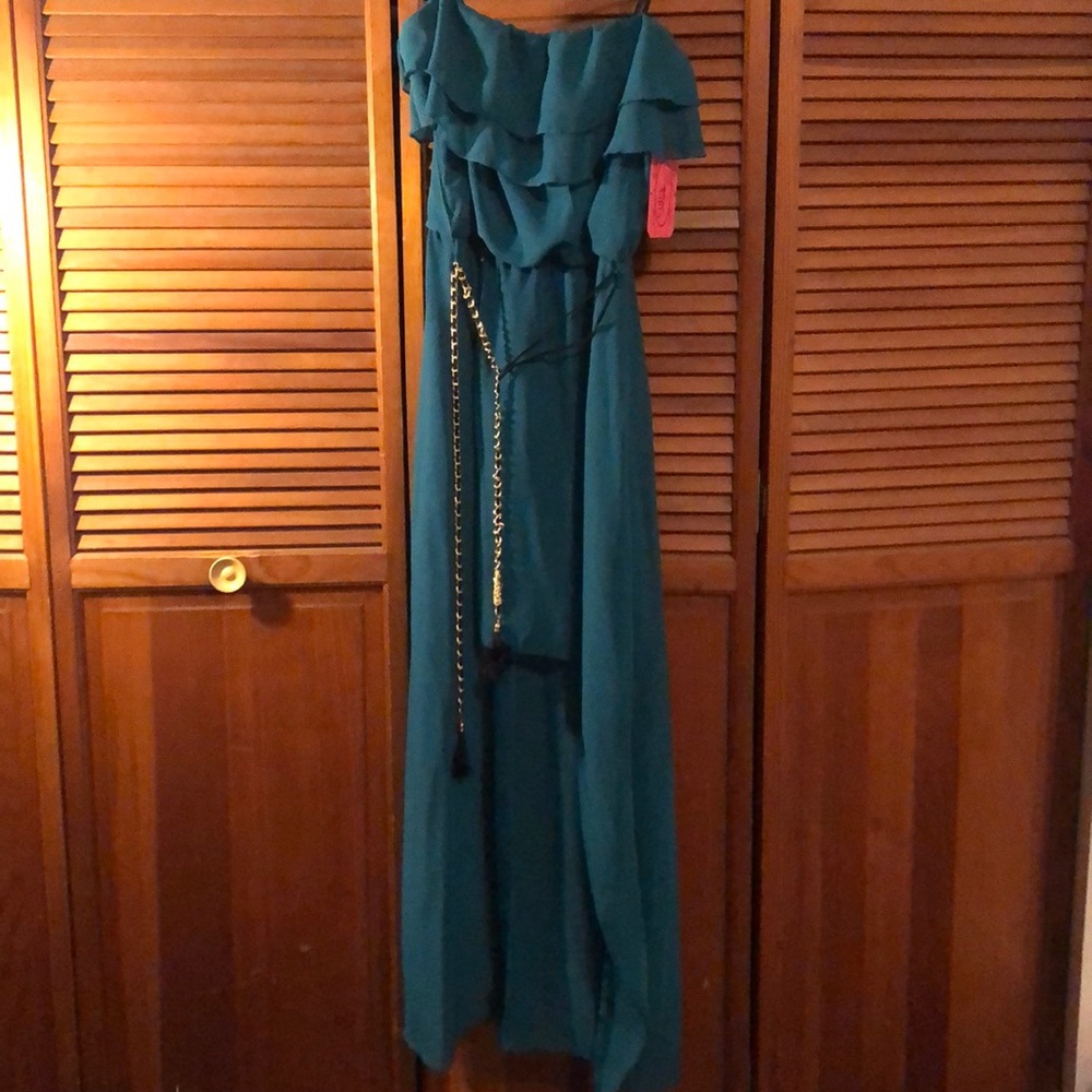 Blue high low dress, never worn